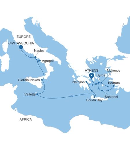 Civitavecchia (Rome) to Athens (Piraeus)