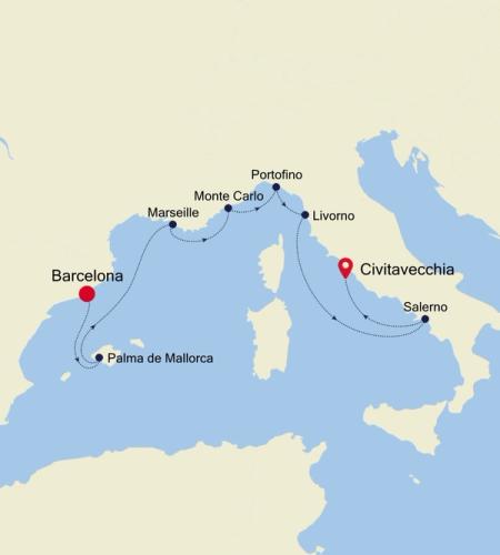 Barcelona à Civitavecchia (Rome)