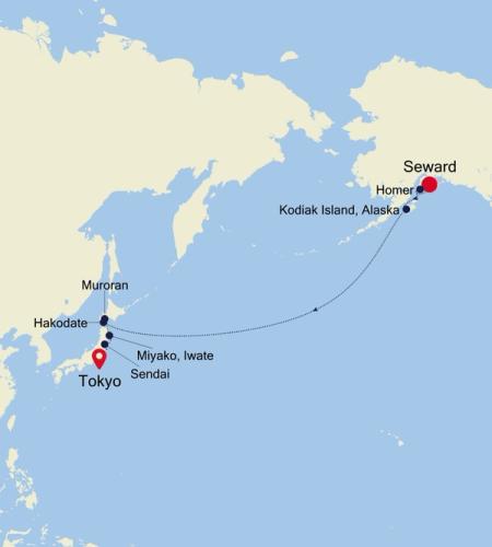 Seward (Anchorage, Alaska) to Tokyo