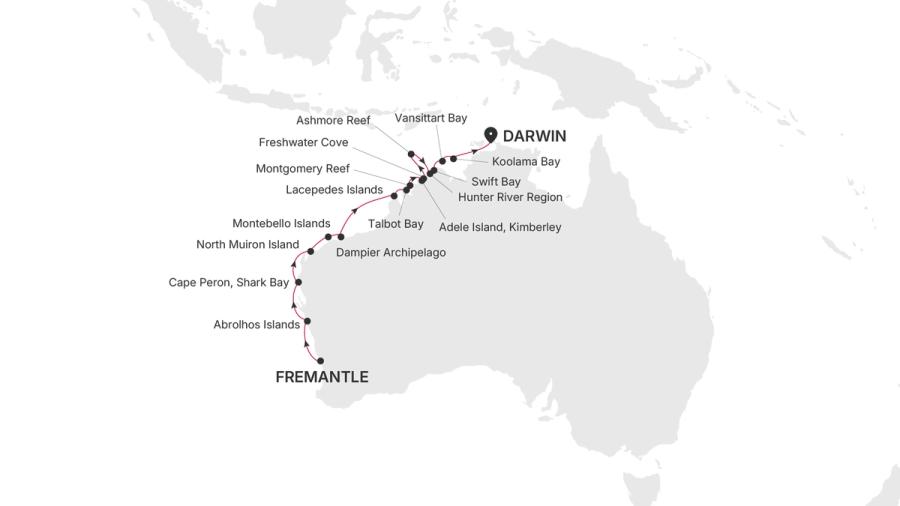 Fremantle (Perth), Western Australia to Darwin