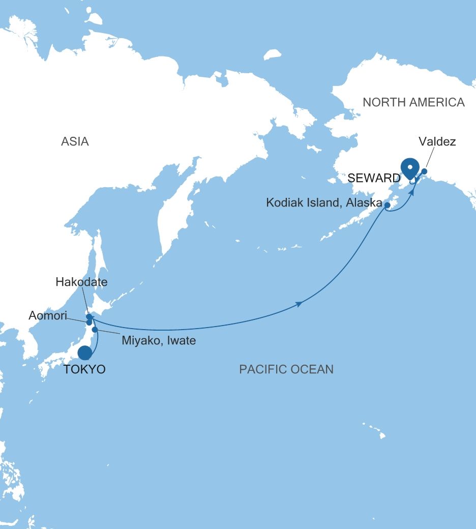 Cruise from Tokyo to Seward (Anchorage, Alaska