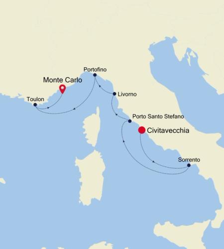 Civitavecchia (Rome) nach Monte Carlo