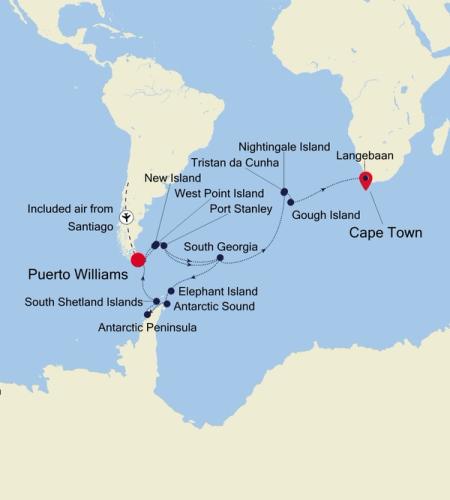 Puerto Williams nach Cape Town