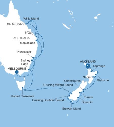 Melbourne to Auckland