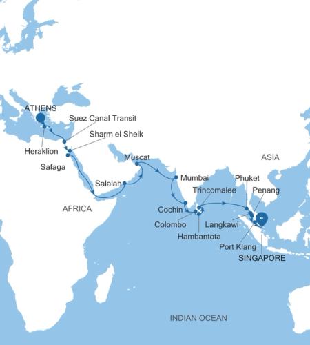 Athens (Piraeus) to Singapore