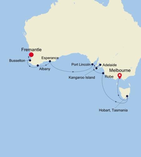 Fremantle (Perth), Western Australia to Melbourne