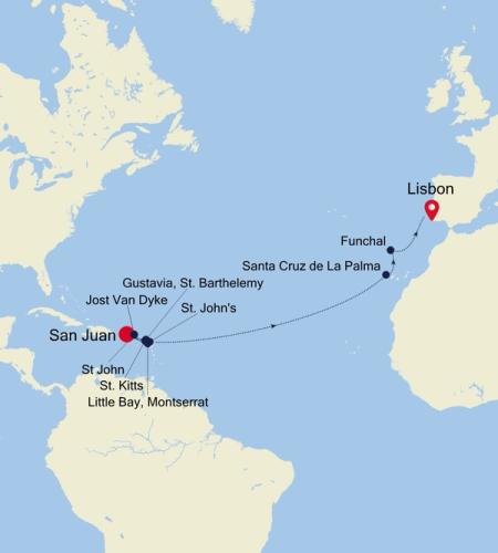 San Juan to Lisbon