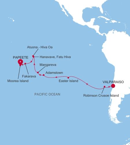 Valparaiso a Papeete (Tahiti)