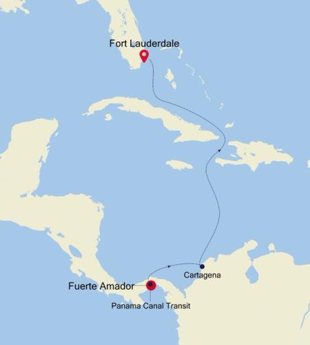 Fuerte Amador (Panama City) a Fort Lauderdale, Florida