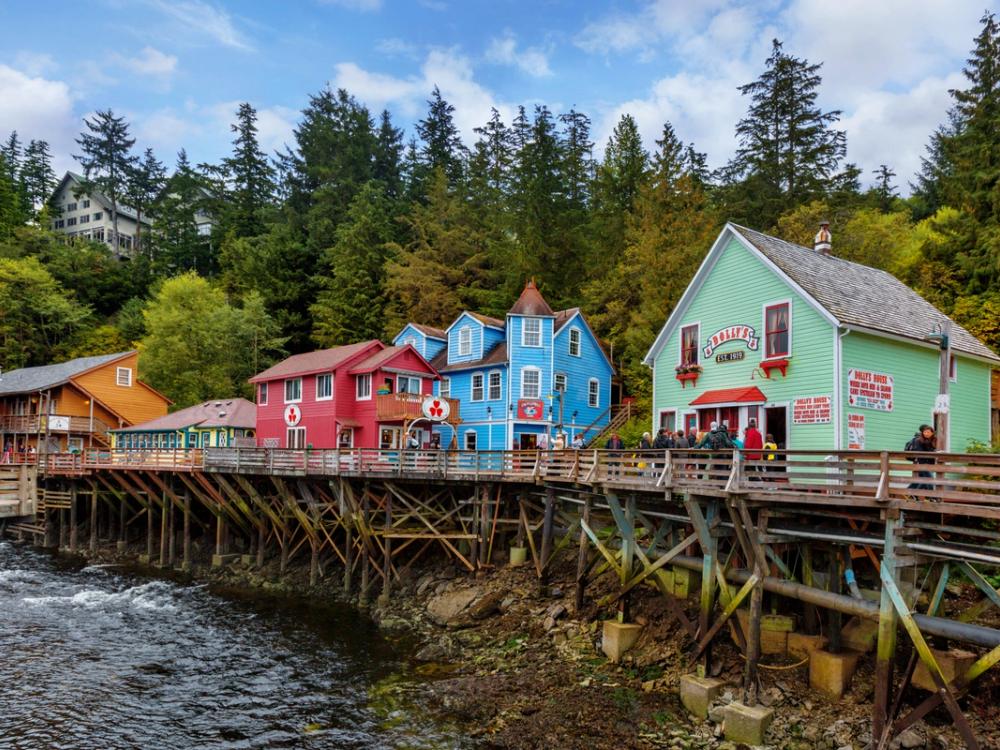 Creek Street's colourful houses in Ketchikan, Alaska