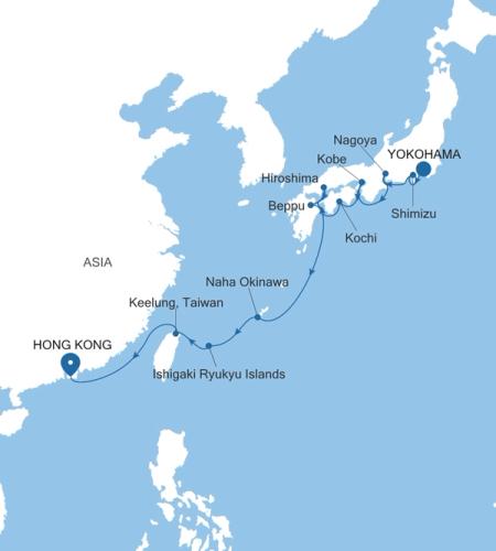 Yokohama (Tokyo) to Hong Kong
