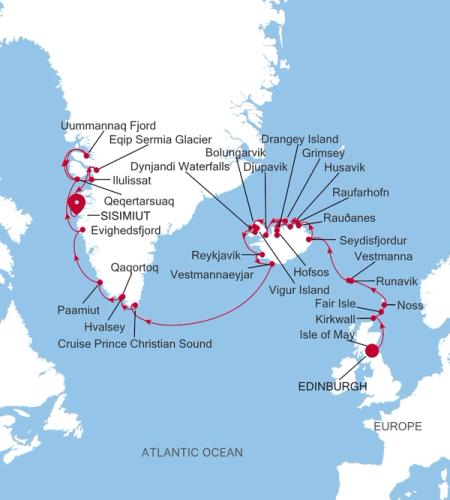 Edinburgh (Leith) to Nuuk (Godthab)