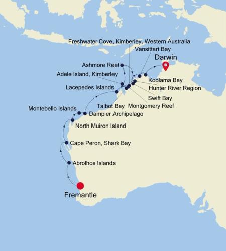 Fremantle (Perth), Western Australia to Darwin