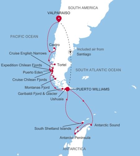 Puerto Williams a Valparaiso