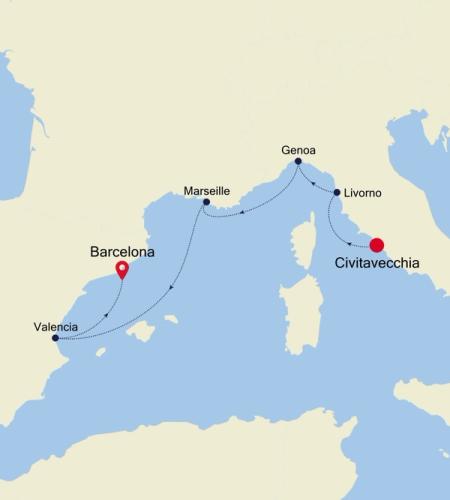 Civitavecchia (Rome) to Barcelona