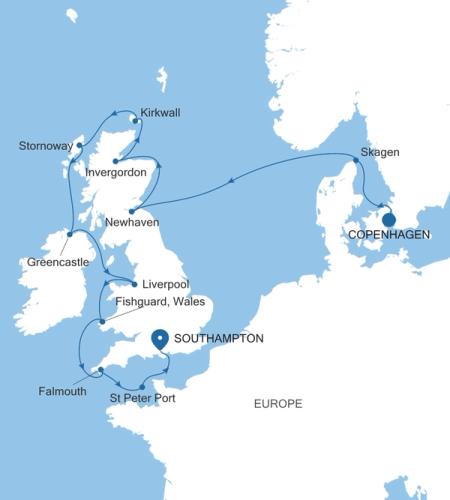 Copenhagen a Southampton