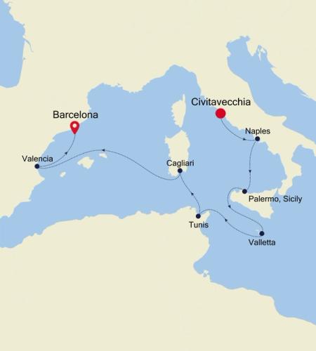 Civitavecchia (Rome) nach Barcelona