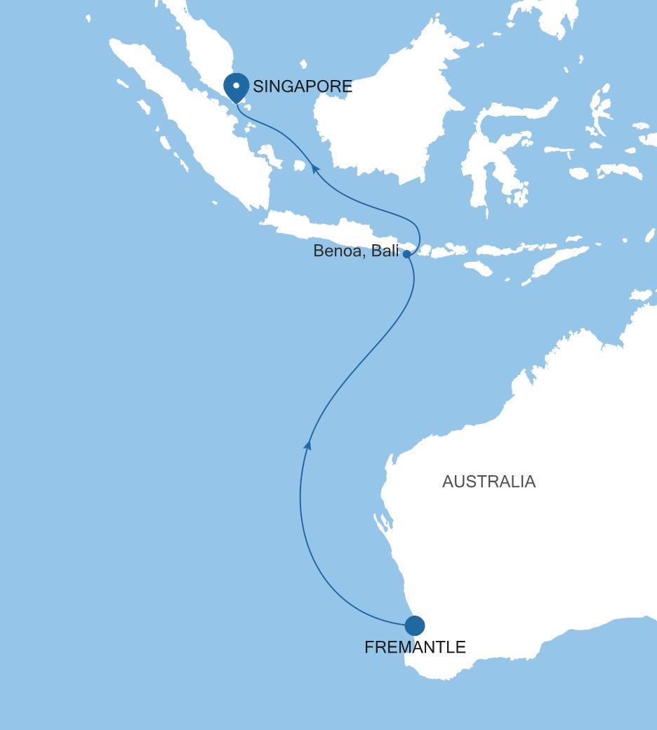 FREMANTLE (PERTH), WESTERN AUSTRALIA TO SINGAPORE
