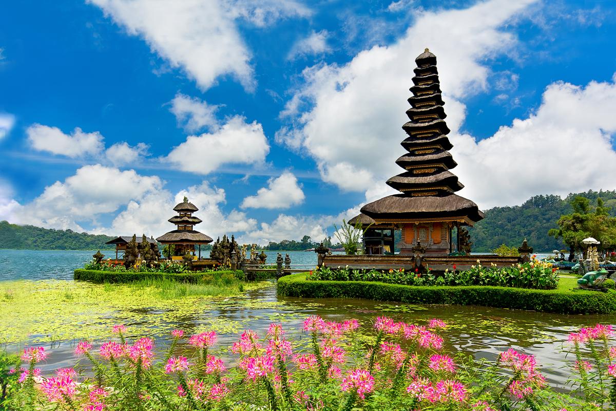 Mystical Floating Temple and Crater Lake