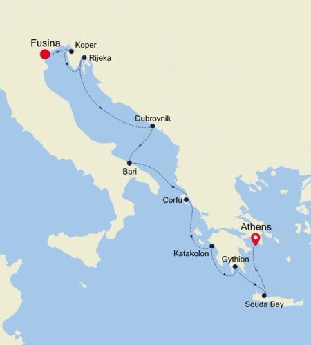 Fusina (Venice) to Athens (Piraeus)