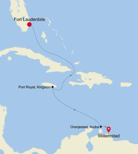 Fort Lauderdale, Florida a Willemstad, Curaçao