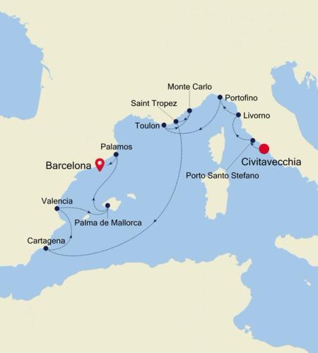 Civitavecchia (Rome) à Barcelona