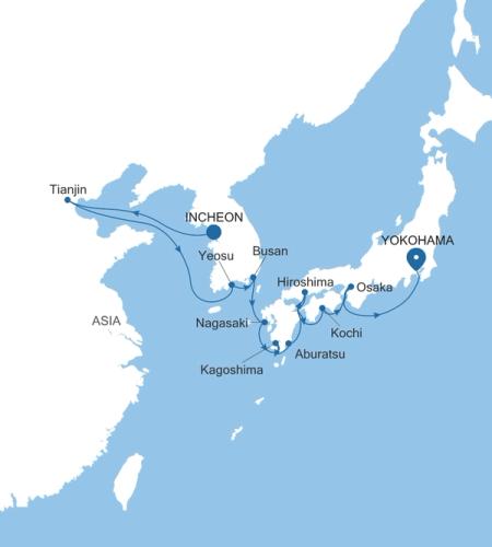 Incheon (Seoul) a Yokohama (Tokyo)