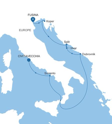 Civitavecchia (Rome) à Fusina (Venice)