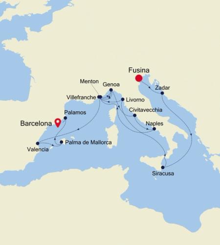 Fusina (Venice) to Barcelona