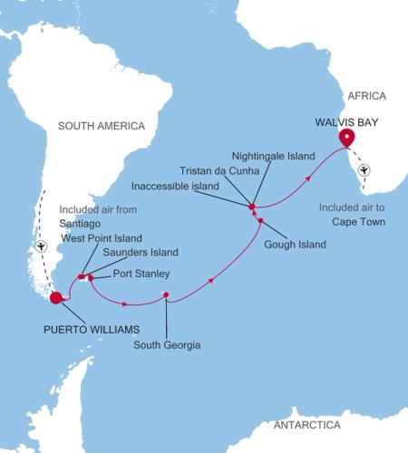 Puerto Williams to Walvis Bay