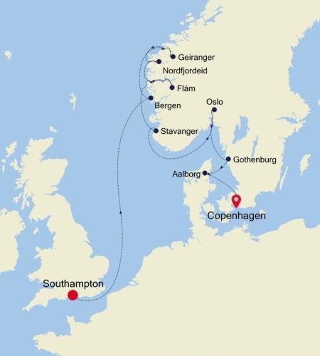 Southampton a Copenhagen