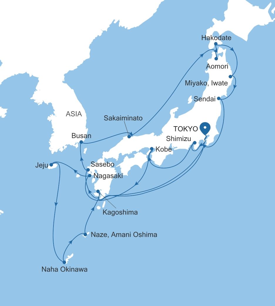 大人気新品！15p GLOBAL CRUISE Cruise from Tokyo to Tokyo - SM270715C24 | Silversea
