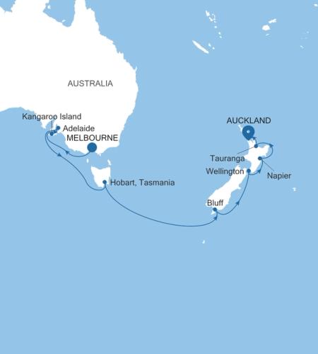Melbourne a Auckland