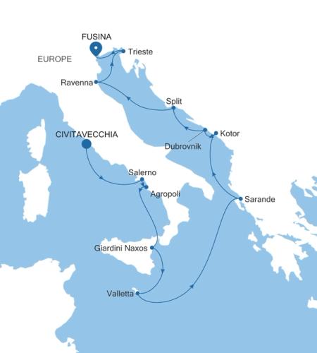 Civitavecchia (Rome) to Fusina (Venice)