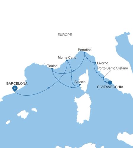 Civitavecchia (Rome) to Barcelona