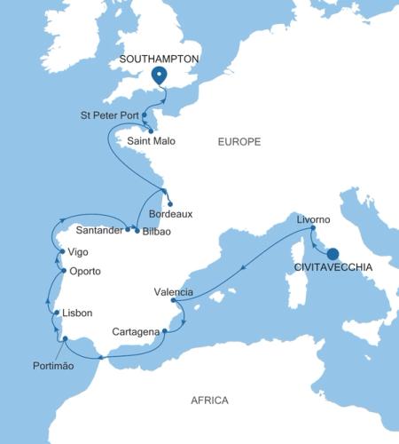 Civitavecchia (Rome) nach Southampton