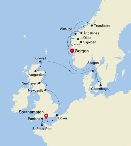 Bergen to Southampton