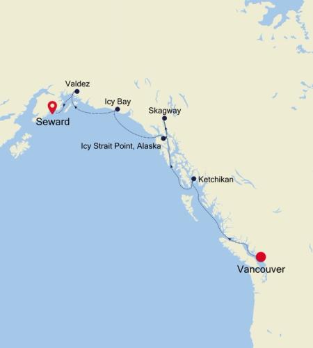 Vancouver to Seward (Anchorage, Alaska)