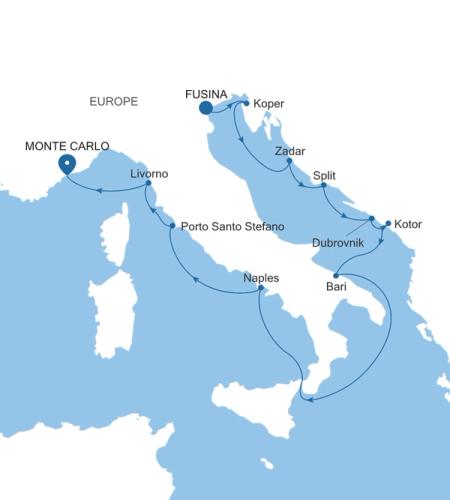 Fusina (Venice) to Monte Carlo