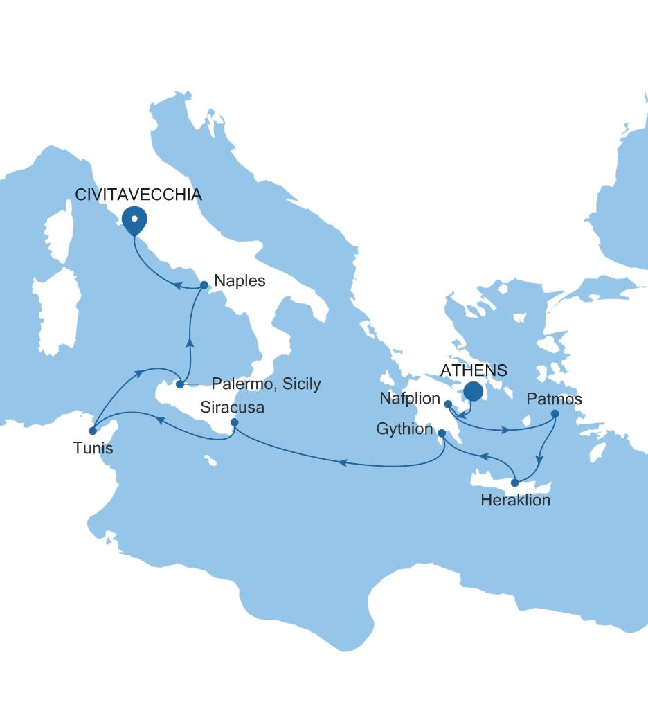 ATHENS (PIRAEUS) TO CIVITAVECCHIA (ROME)