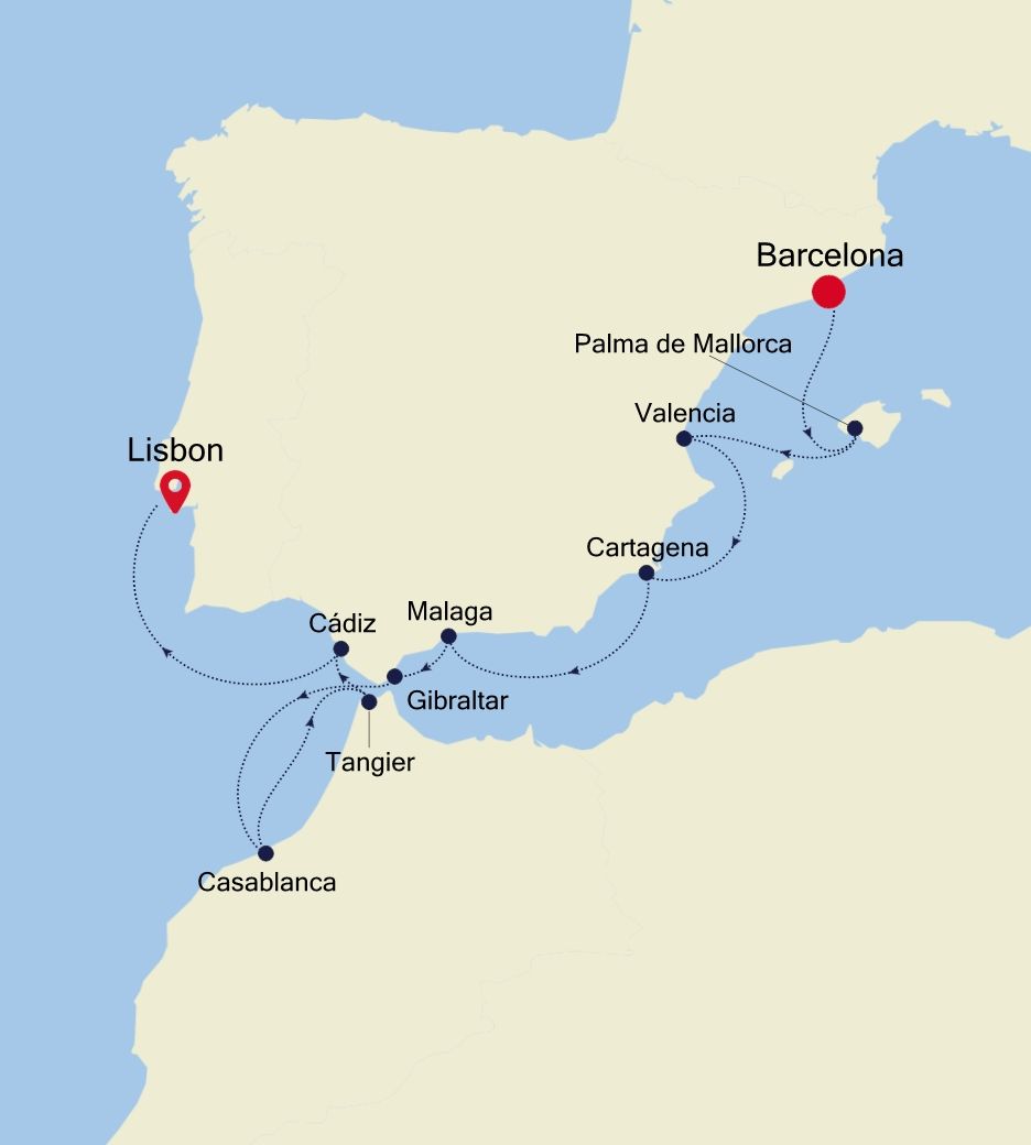 Cruise from Barcelona to Lisbon RA250807011 Silversea