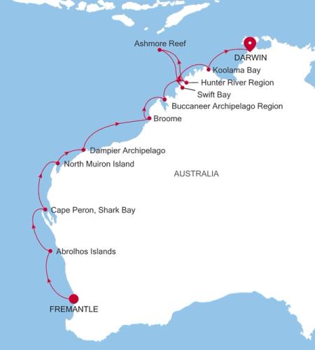 Fremantle (Perth), Western Australia to Darwin