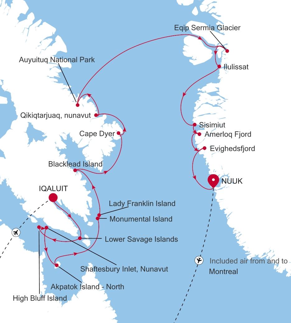 IQALUIT (NUNAVUT) TO NUUK (GODTHAB)