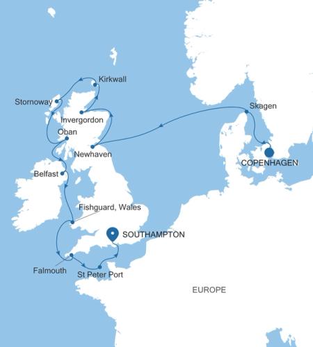 Copenhagen to Southampton
