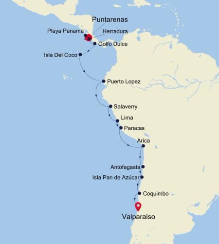 Puntarenas to Valparaiso