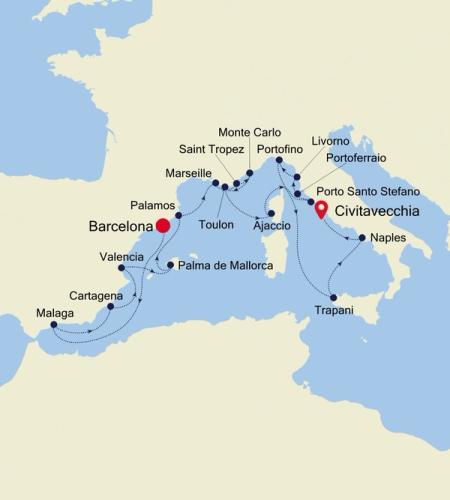 Barcelona to Civitavecchia (Rome)