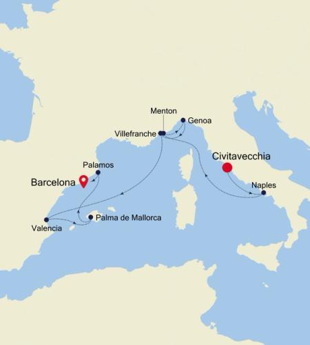 Civitavecchia (Rome) à Barcelona