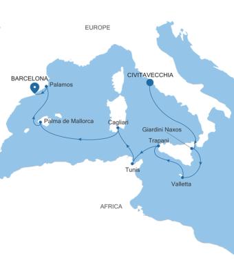 Civitavecchia (Rome) to Barcelona