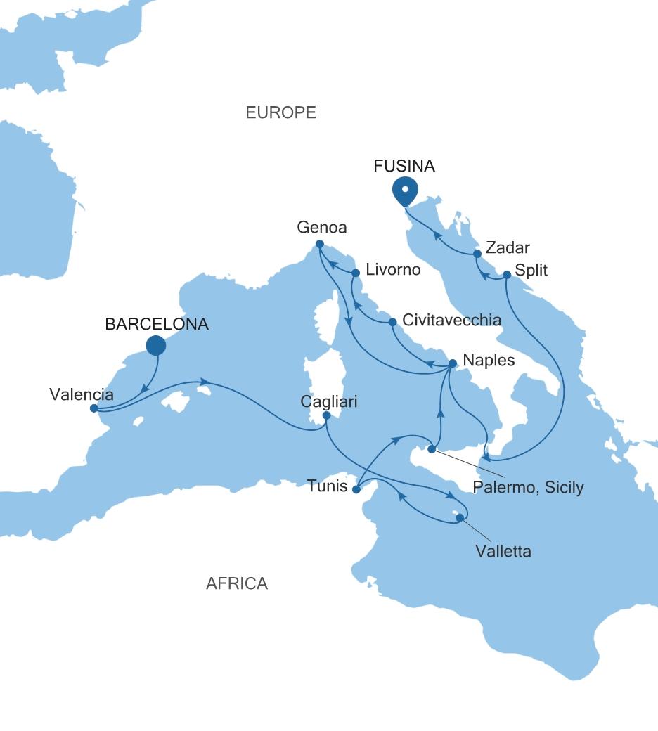 BARCELONA TO FUSINA (VENICE)