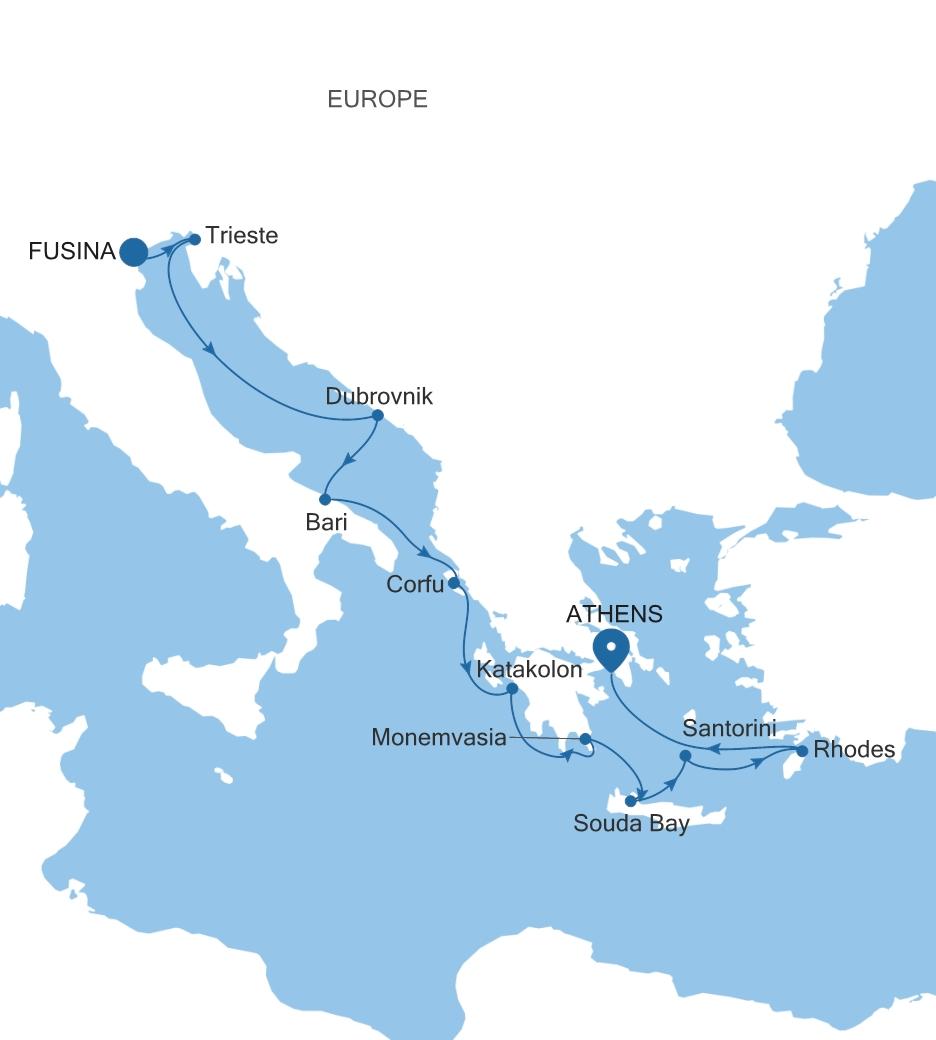 FUSINA (VENICE) TO ATHENS (PIRAEUS)